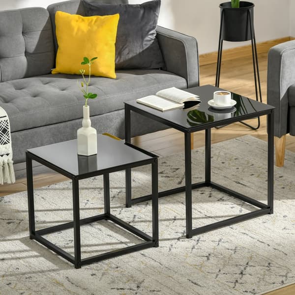 Sidobord Set, 50x50x52 cm, Svart