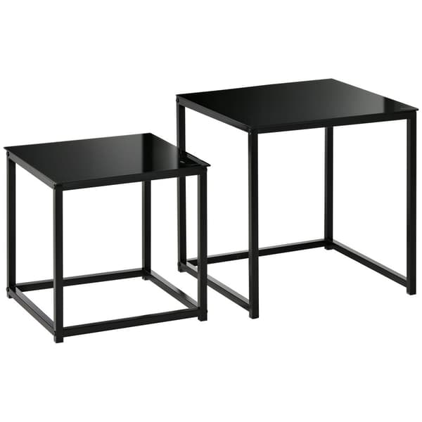 Sidobord Set, 50x50x52 cm, Svart