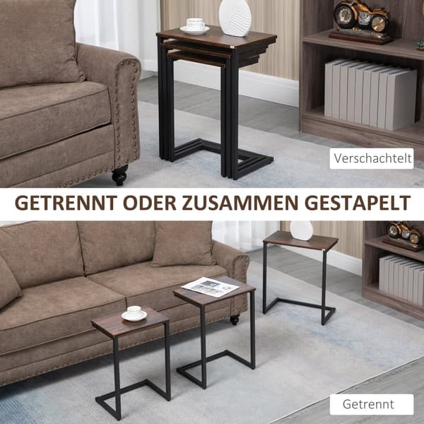 Sidobord Set, 3er-Set, 45x30x60 cm, Brun