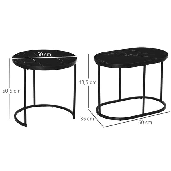 Kaffebord Set, Ø50 x 50.5H cm, Svart