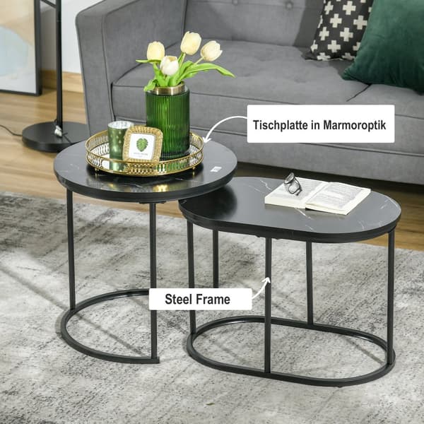 Kaffebord Set, Ø50 x 50.5H cm, Svart