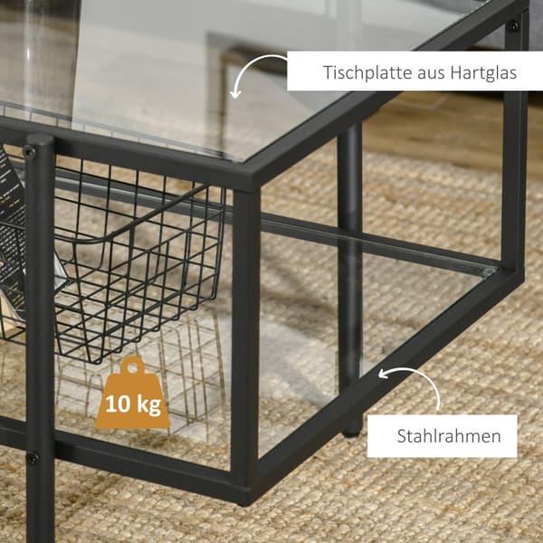 Sidobord, 100x55x45,5 cm, Svart