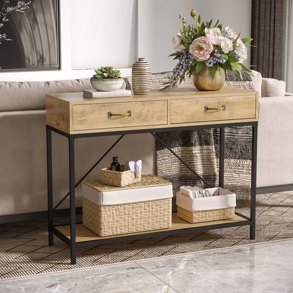 Sidobord, 100x35x76.5 cm, Brun Svart