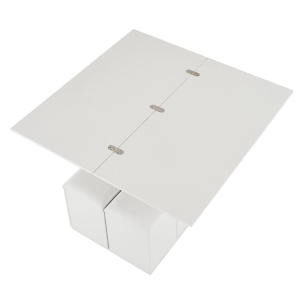 Lyftbart multifunktionellt soffbord – Vitt 2-i-1 bord med förvaring, modern design för vardagsrum, kontor eller matplats