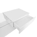 Miniatyrbild 9 av 11: Högblank vit soffbord 100x50x32 cm med glasplatta, låda, LED-belysning, reptålig – modern stil