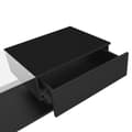 Miniatyrbillede 10 af 11: Sofabord i sort højglans 100x50x32 cm med glasplade, skuffe og LED-belysning – ridsefast, moderne stil