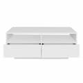 Miniatyrbillede 5 af 11: Moderne sofabord - med variabel LED og 2 skuffer - hvid