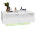 Miniatyrbillede 6 af 11: Moderne sofabord - med variabel LED og 2 skuffer - hvid