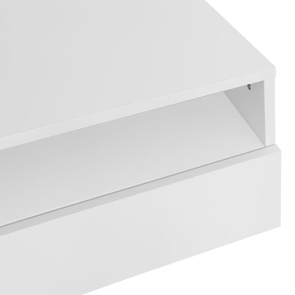 Moderne sofabord - med variabel LED og 2 skuffer - hvid