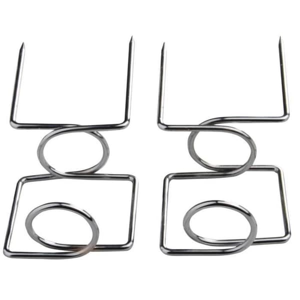 Grill i trä - FANCY FLAMES - Set om 2 - Utseende av tråd - Matt finish - Metall