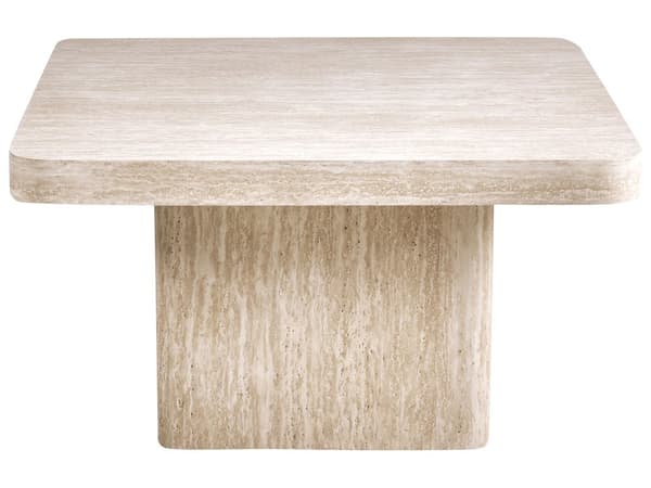 Sofabord Beige MDF-topp i Finér Steinlignende Understell 80 x 80 cm Moderne Design Stue