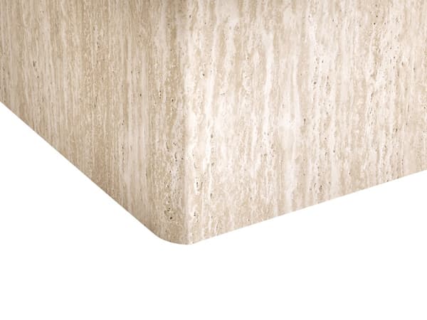 Sofabord Beige MDF-topp i Finér Steinlignende Understell 80 x 80 cm Moderne Design Stue