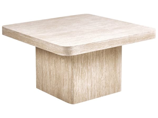 Sofabord Beige MDF-topp i Finér Steinlignende Understell 80 x 80 cm Moderne Design Stue