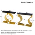 Miniatyrbillede 4 af 11: Sofabord i sort højglans 100×30×80 cm – moderne konsol eller sidebord med gylden bund, dobbelt monteringsmuligheder til stuen