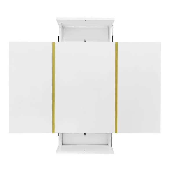 Vit soffbord i högblank finish – modern och stilren design med 2 förvaringslådor, perfekt för vardagsrum