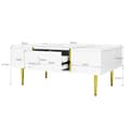 Miniatyrbild 2 av 11: Vit soffbord i högblank finish – modern och stilren design med 2 förvaringslådor, perfekt för vardagsrum