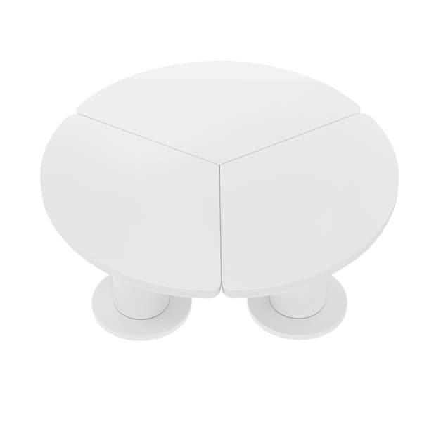 Runt soffbord Ø100 cm – 40 cm högt vardagsrumsbord i lackerad MDF med PVC-ben – Modernt och stilrent
