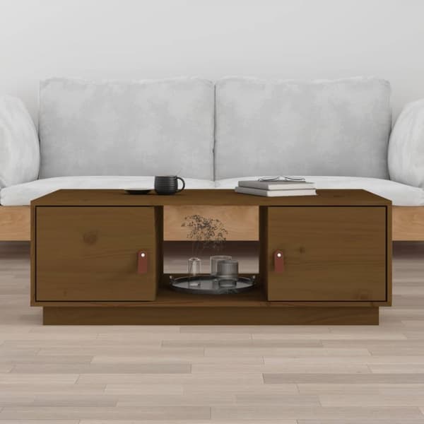 Soffbord honungsbrun 100x50x35 cm massiv furu