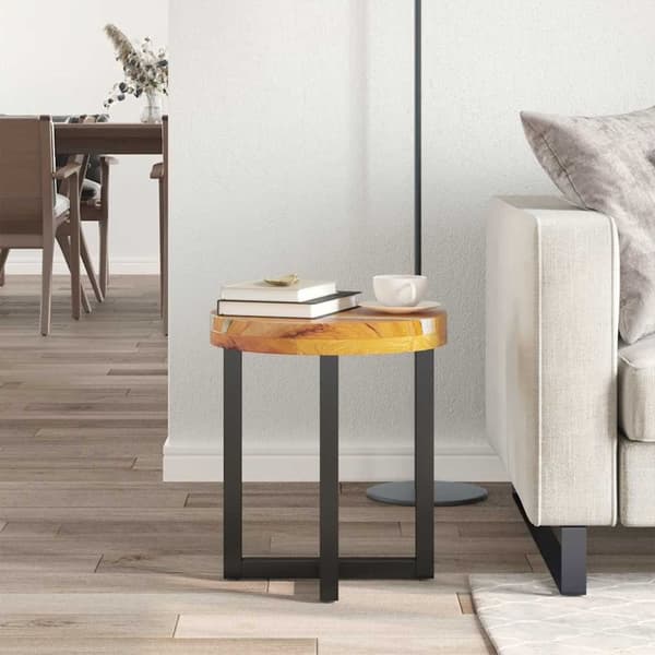 Soffbord 40x45 cm massiv teak och polyresin
