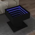 Miniatyrbild 1 av 2: Soffbord med LEDs svart 50x50x45 cm konstruerat trä