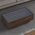 Miniatyrbild 1 av 2: Soffbord med LEDs brun ek 90x50x30 cm konstruerat trä