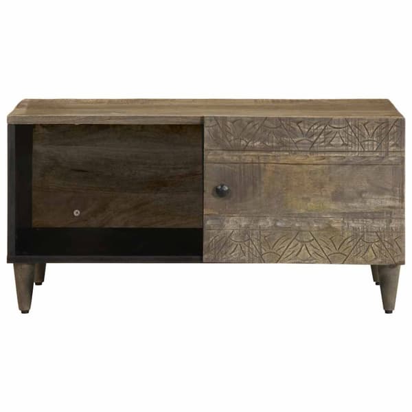 Soffbord ljusgrått 80x50x40 cm massivt trä mango