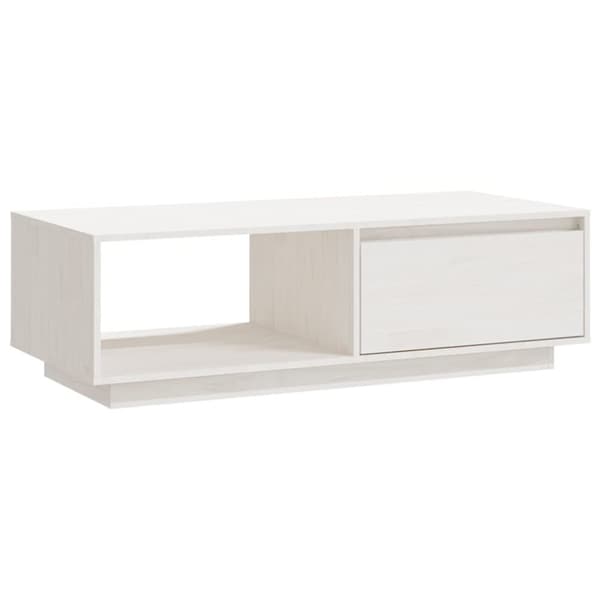 Soffbord vit 110x50x33,5 cm massiv furu