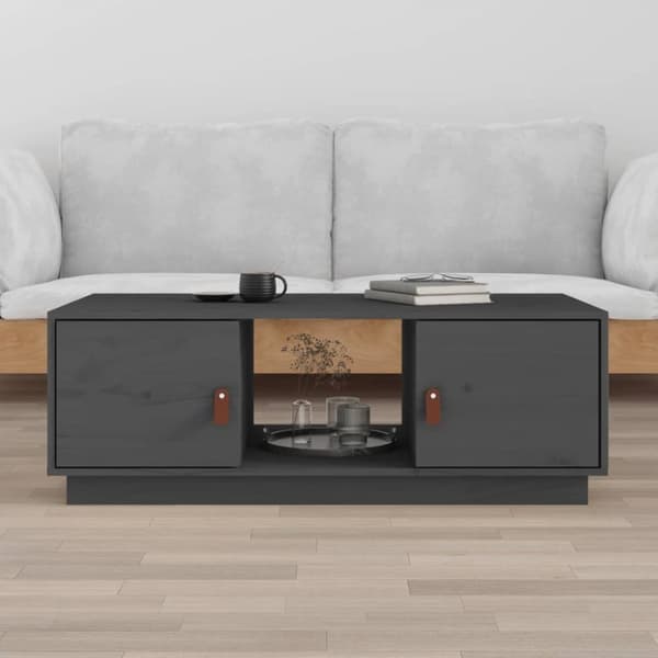 Soffbord grå 100x50x35 cm massiv furu