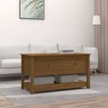 Miniatyrbild 1 av 2: Soffbord honungsbrun 102x49x55 cm massiv furu