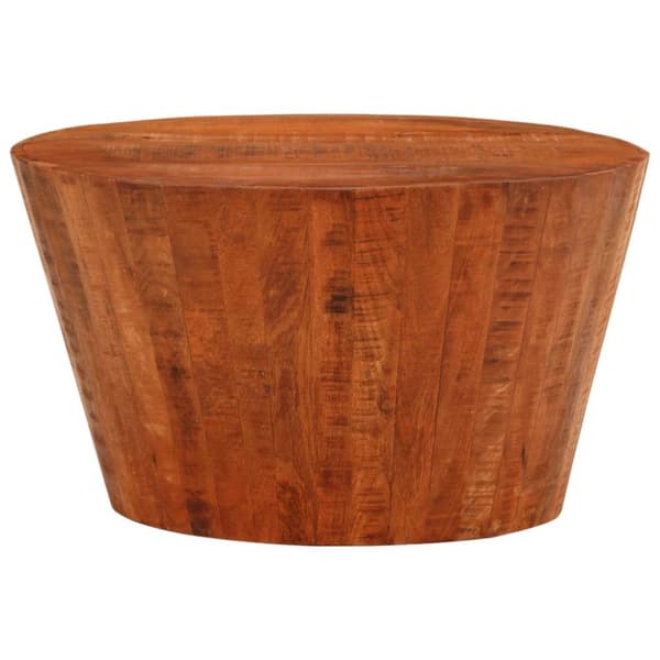 Soffbord Ø 52x30 cm massivt grovt mangoträ