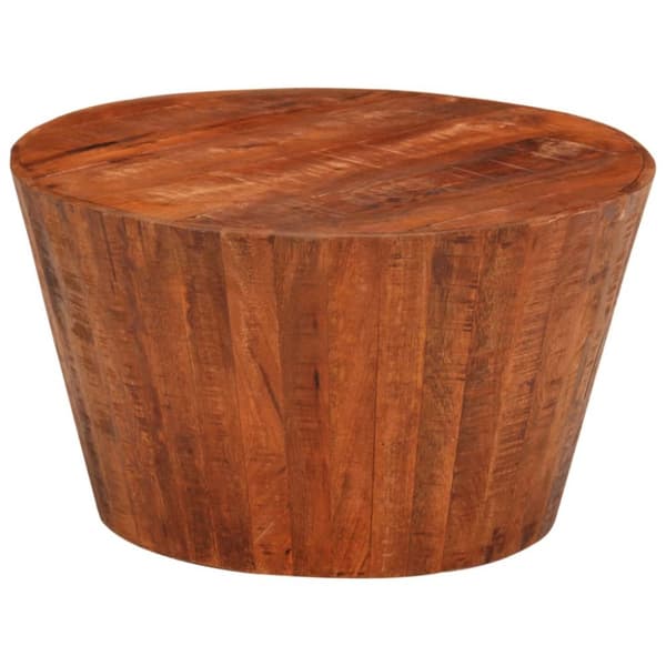Soffbord Ø 52x30 cm massivt grovt mangoträ