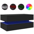 Miniatyrbild 2 av 2: Soffbord med LED svart 90x50x40 cm