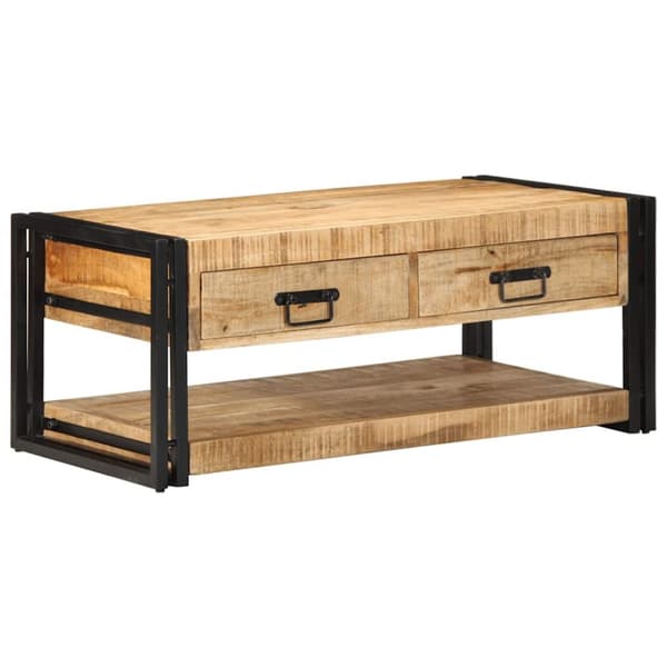 Soffbord 90x50x38 cm massivt grovt trä mango