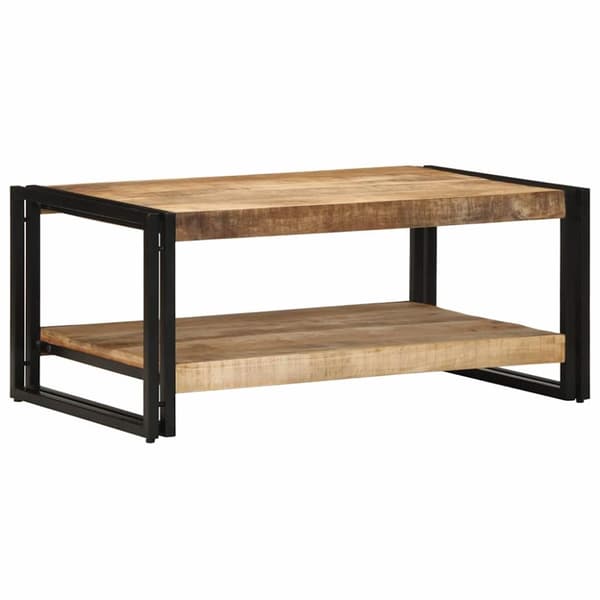 Soffbord 90x50x38 cm massivt grovt trä mango