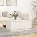 Miniatyrbild 1 av 2: Soffbord vit 80x50x35 cm massiv furu