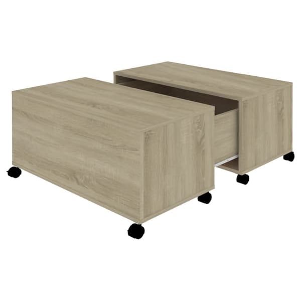 Soffbord sonoma-ek 75x75x38 cm konstruerat trä