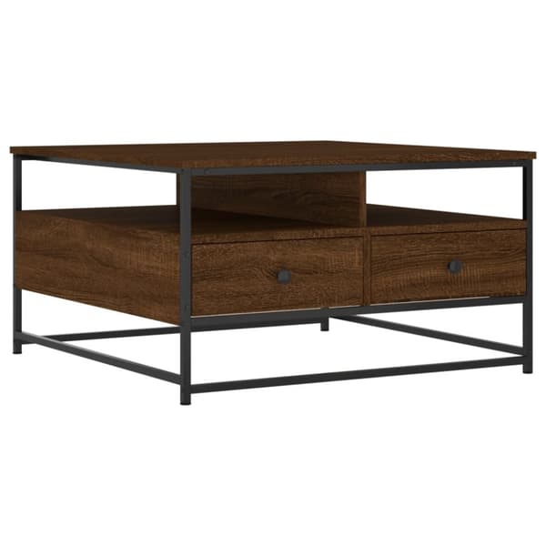 Soffbord brun ek 80x80x45 cm konstruerat trä