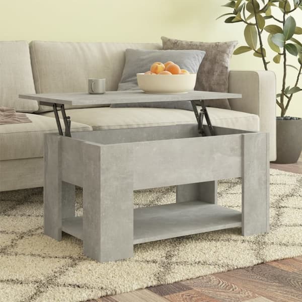 Soffbord betonggrå 79x49x41 cm konstruerat trä