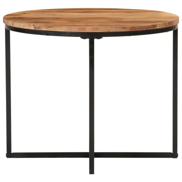 Soffbord 55x55x45 cm massivt akaciaträ och järn