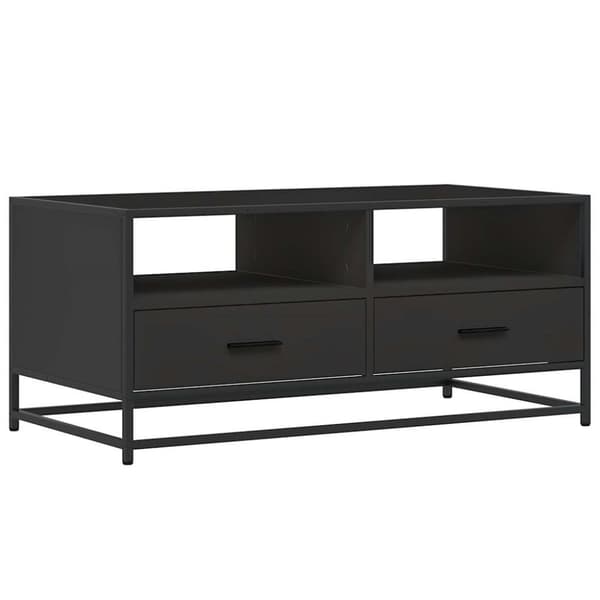 Soffbord svart 100x50x45 cm konstruerat trä och metall