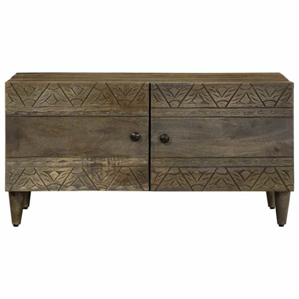 Soffbord ljusgrått 80x50x40 cm massivt trä mango