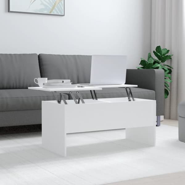 Soffbord vit 102x50,5x46,5 cm konstruerat trä