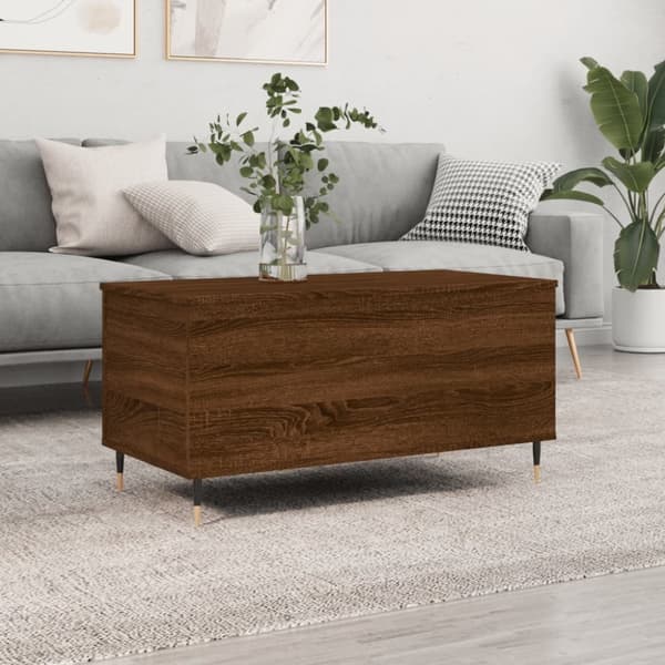Soffbord brun ek 90x44,5x45 cm konstruerat trä