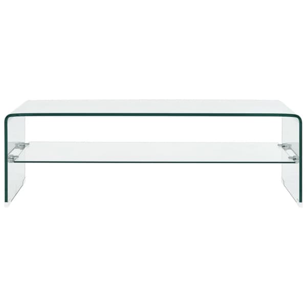 Soffbord genomskinlig 98x45x31 cm härdat glas