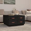 Miniatyrbild 1 av 2: Soffbord svart 80x80x45 cm massiv furu