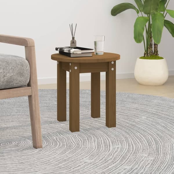 Soffbord honungsbrun Ø 35x35 cm massiv furu