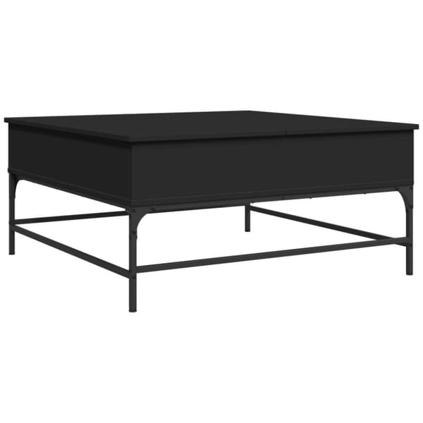 Soffbord svart 95x95x45 cm konstruerat trä och metall
