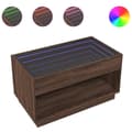 Miniatyrbild 2 av 2: Soffbord med Infinity LEDs brun ek 90x50x50 cm