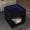 Miniatyrbild 1 av 2: Soffbord med Infinity LEDs svart 50x50x50 cm