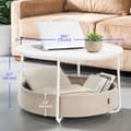 Miniatyrbillede 7 af 7: Sofabord - med kurv - Mat White - Camel Brown Textile